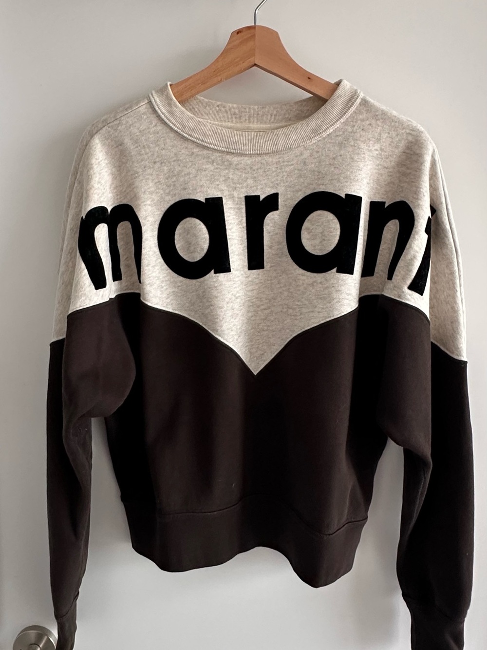 Isabel Marant Houston Logo Sweatshirt Grey Brown - size 34